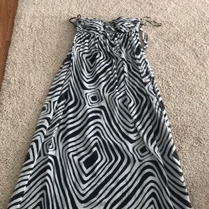 black and white long formal dress